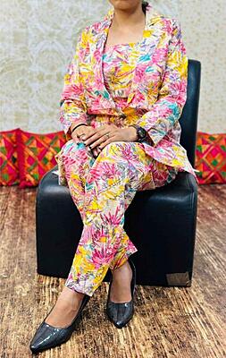 Premium Cotton Three Piece Co-Ord Set Catalogue 1-Pink-2 Premium Cotton Three Piece Co-Ord Set Catalogue 1-Pink-2