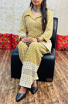 Premium Lucknowi Co-Ord Set Catalogue 1-Mustard Premium Lucknowi Co-Ord Set Catalogue 1-Mustard