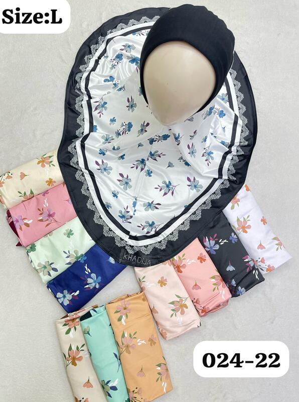 Premium Soft Makhana Instant Hijab with Flower Design