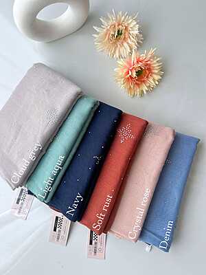 Premium Malaysian Heavy Cotton With Full Crystal Stone Hijab