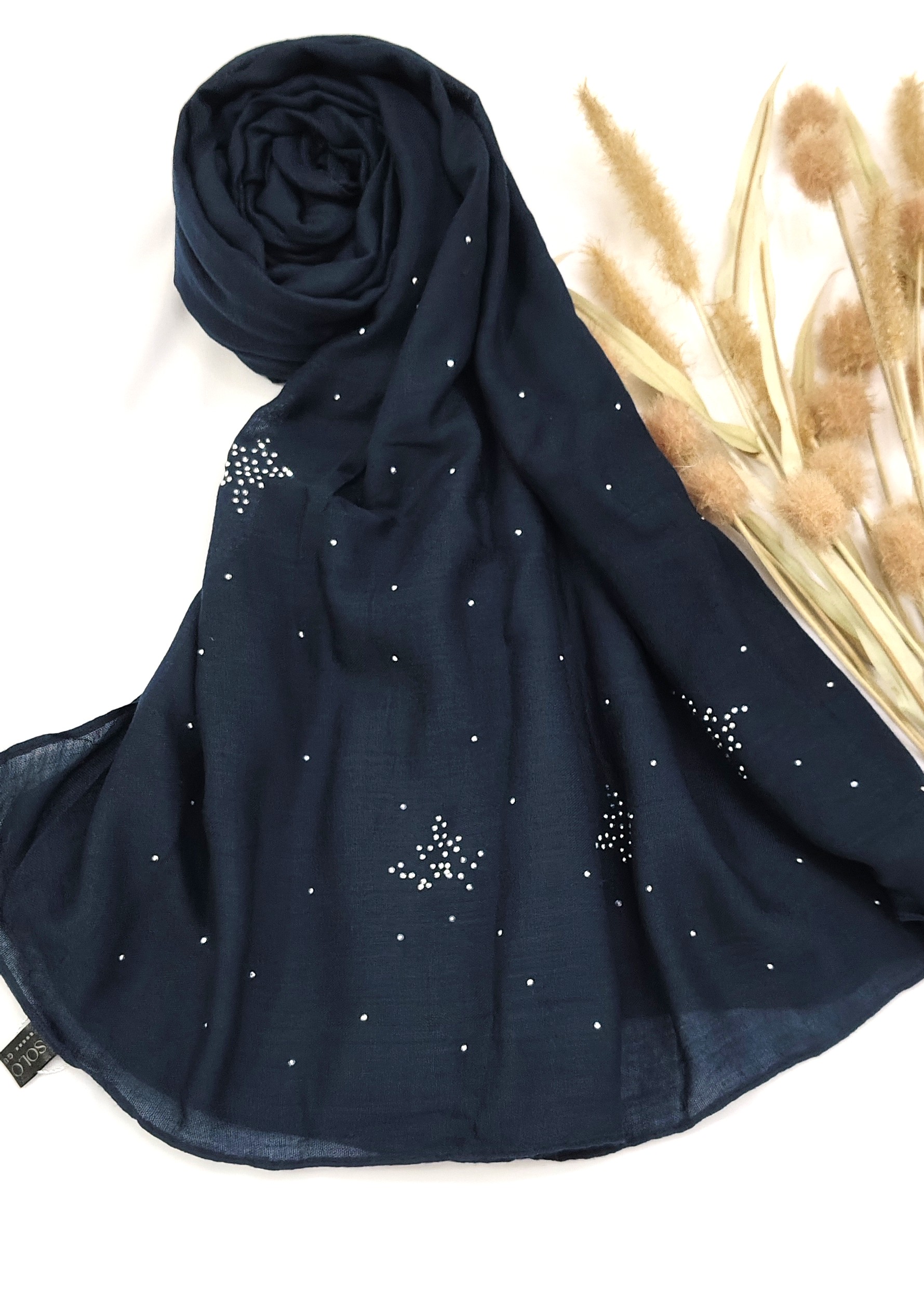 Premium Malaysian Heavy Cotton With Full Crystal Stone Hijab