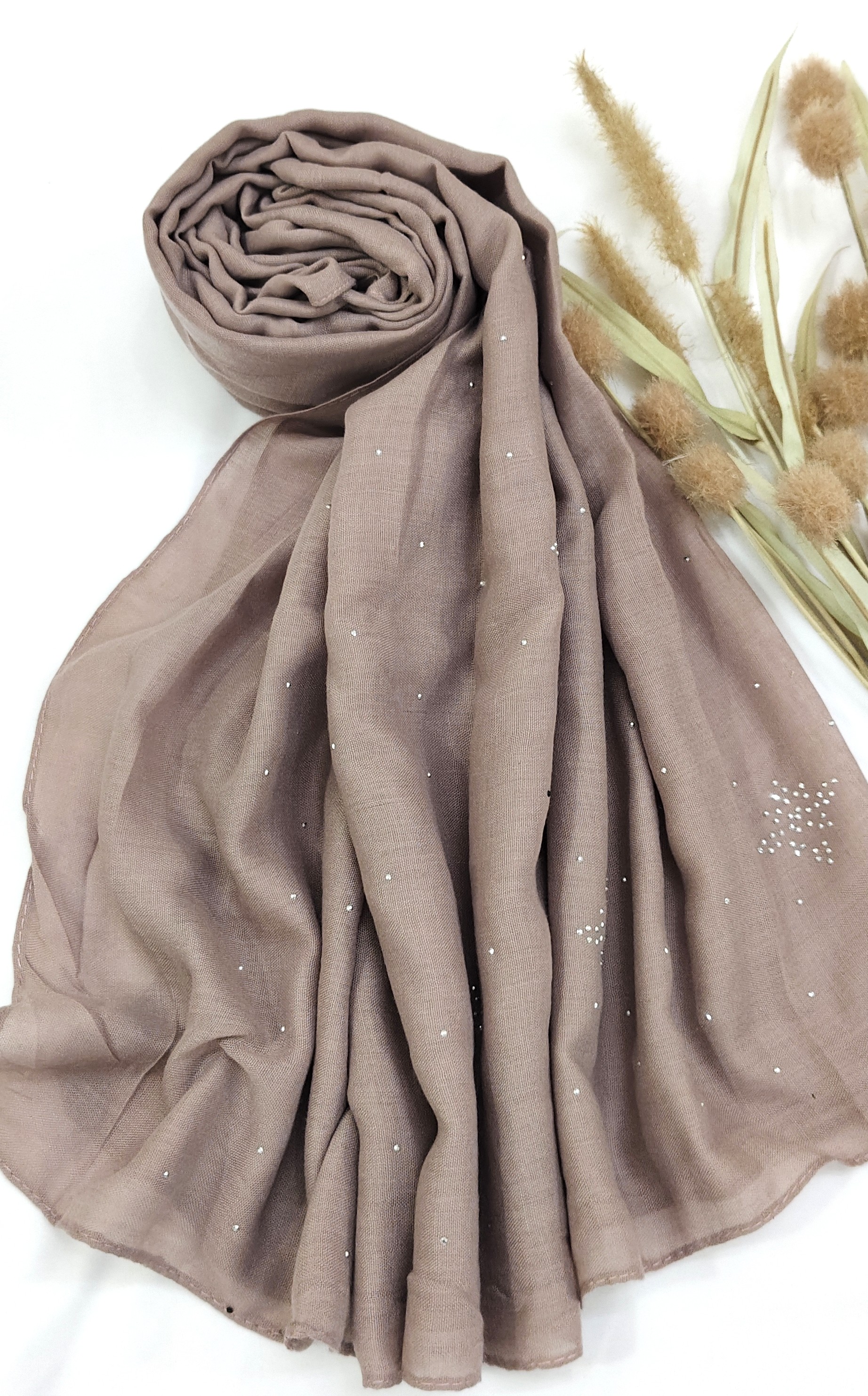 Premium Malaysian Heavy Cotton With Full Crystal Stone Hijab
