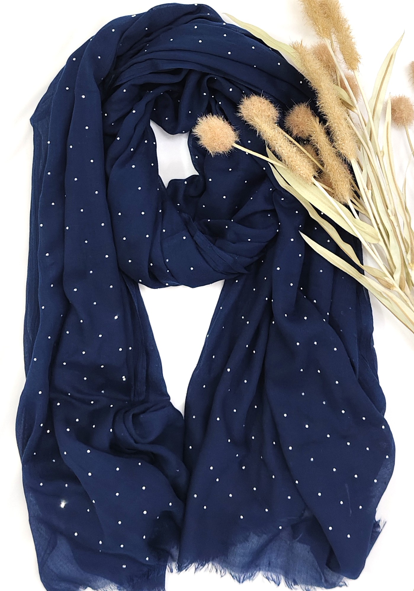 Premium Malaysian Soft Cotton With Crystal Stone Hijab