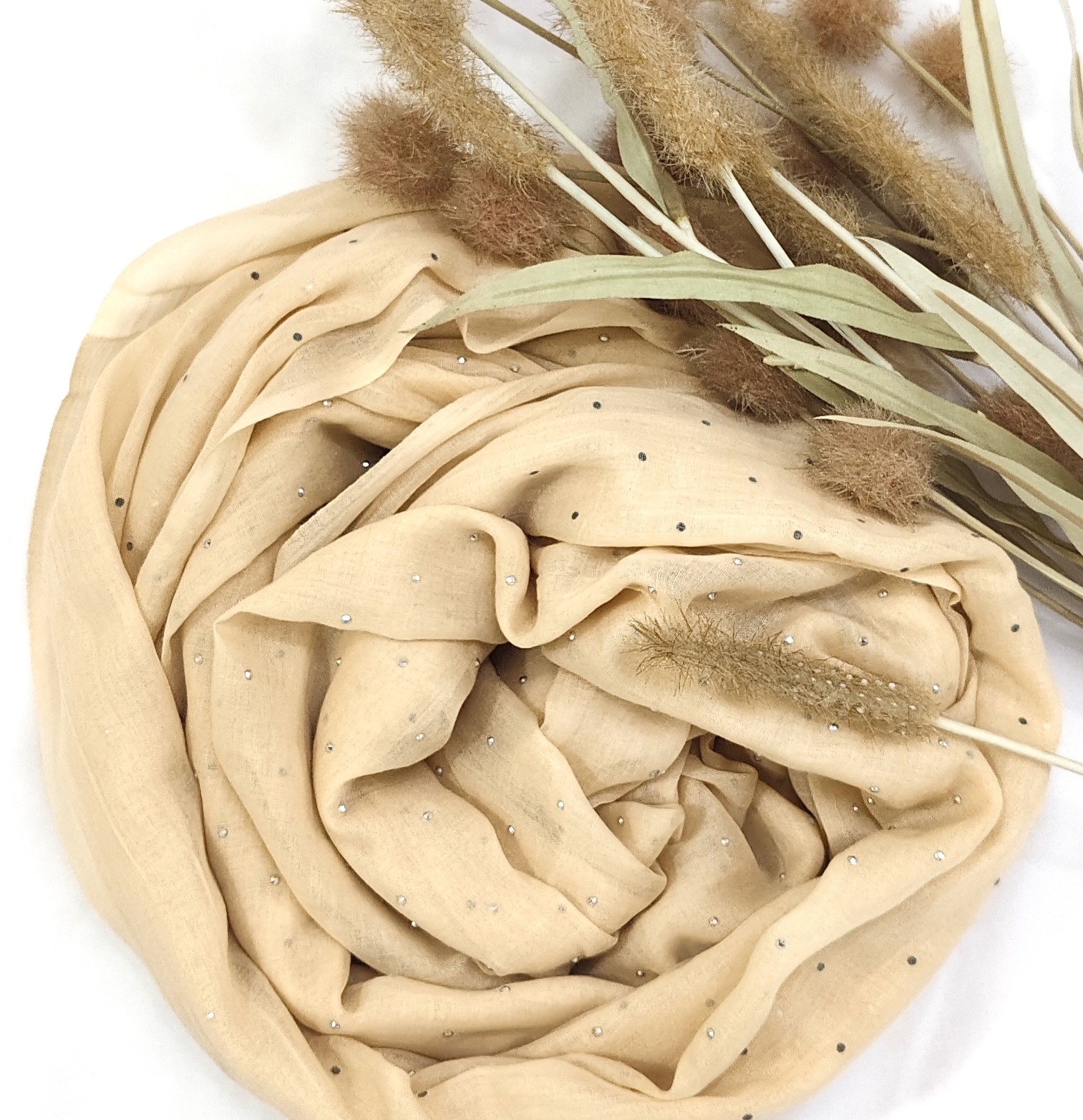 Premium Malaysian Soft Cotton With Crystal Stone Hijab