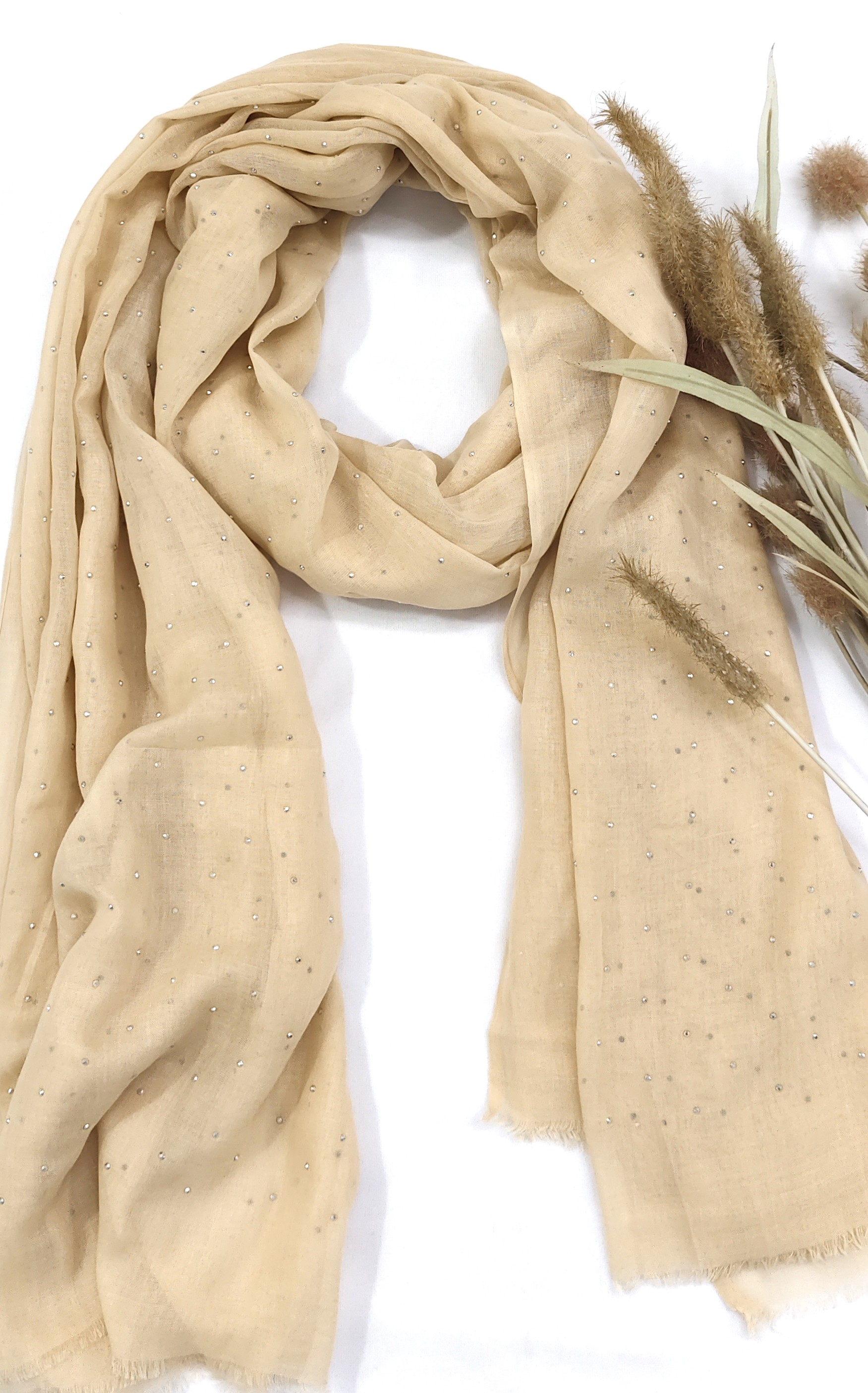 Premium Malaysian Soft Cotton With Crystal Stone Hijab