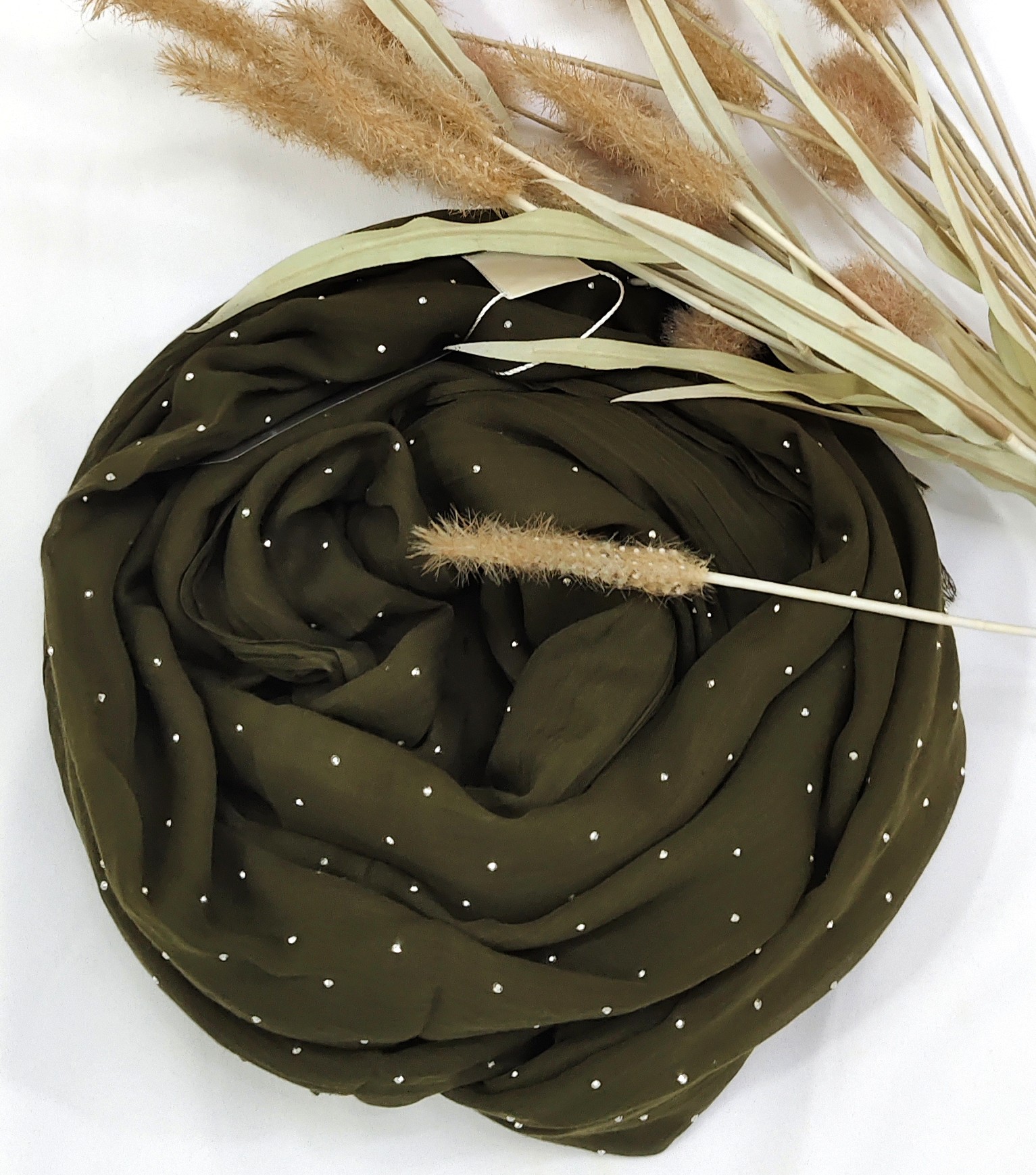 Premium Malaysian Soft Cotton With Crystal Stone Hijab