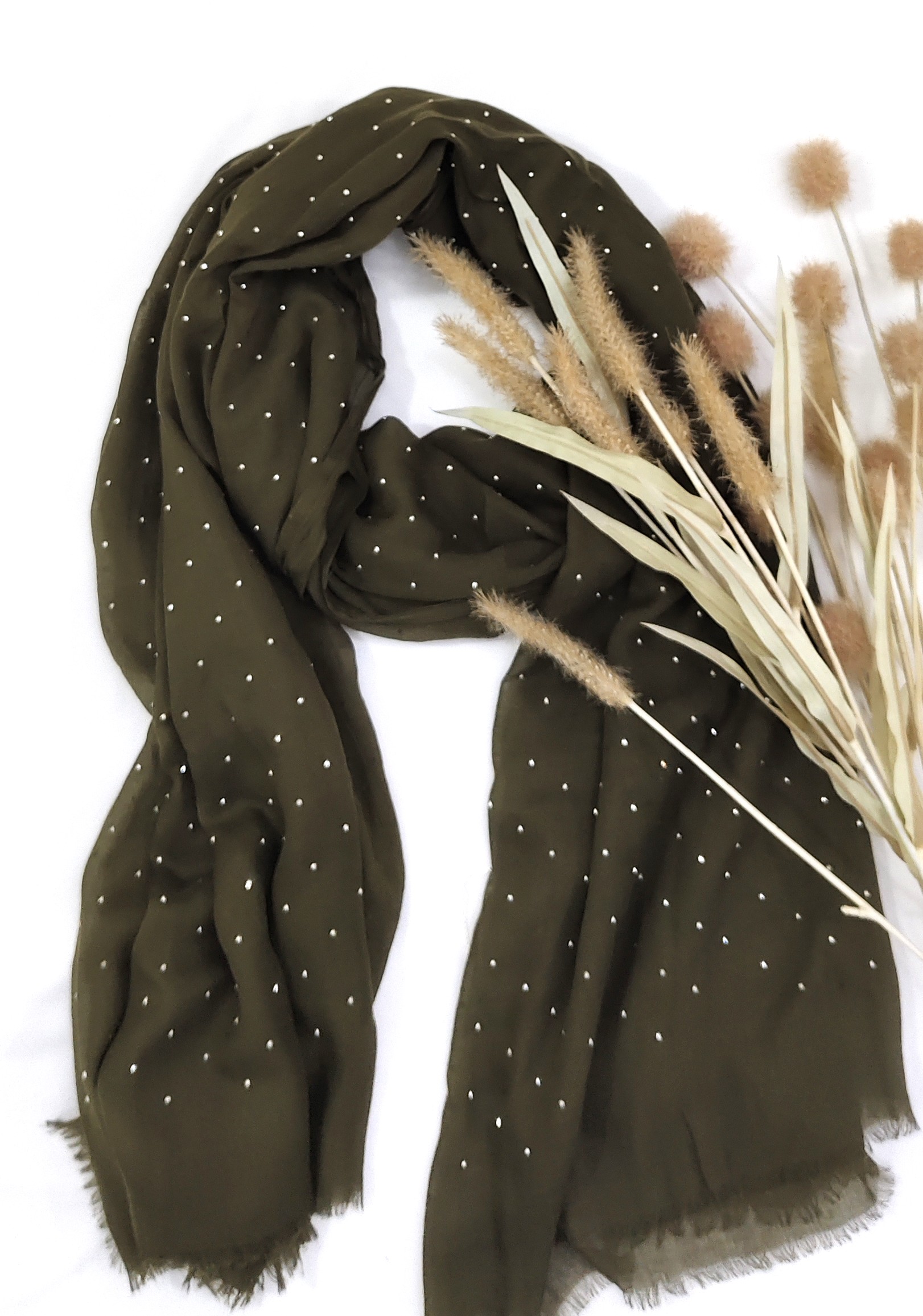 Premium Malaysian Soft Cotton With Crystal Stone Hijab