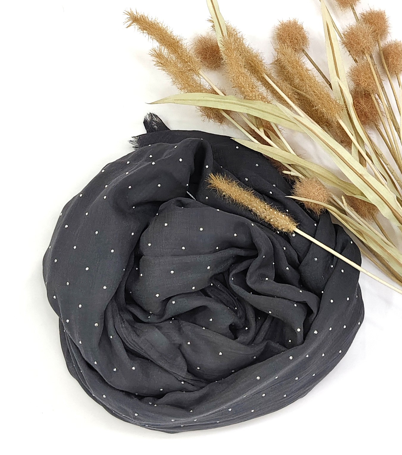 Premium Malaysian Soft Cotton With Crystal Stone Hijab