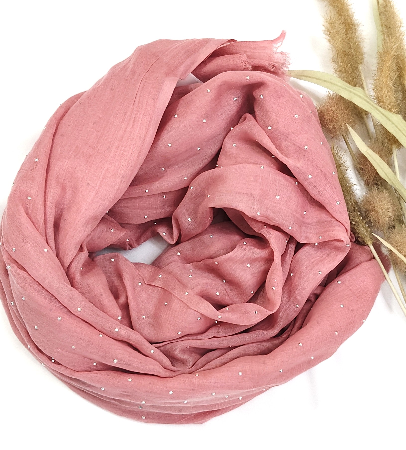 Premium Malaysian Soft Cotton With Crystal Stone Hijab