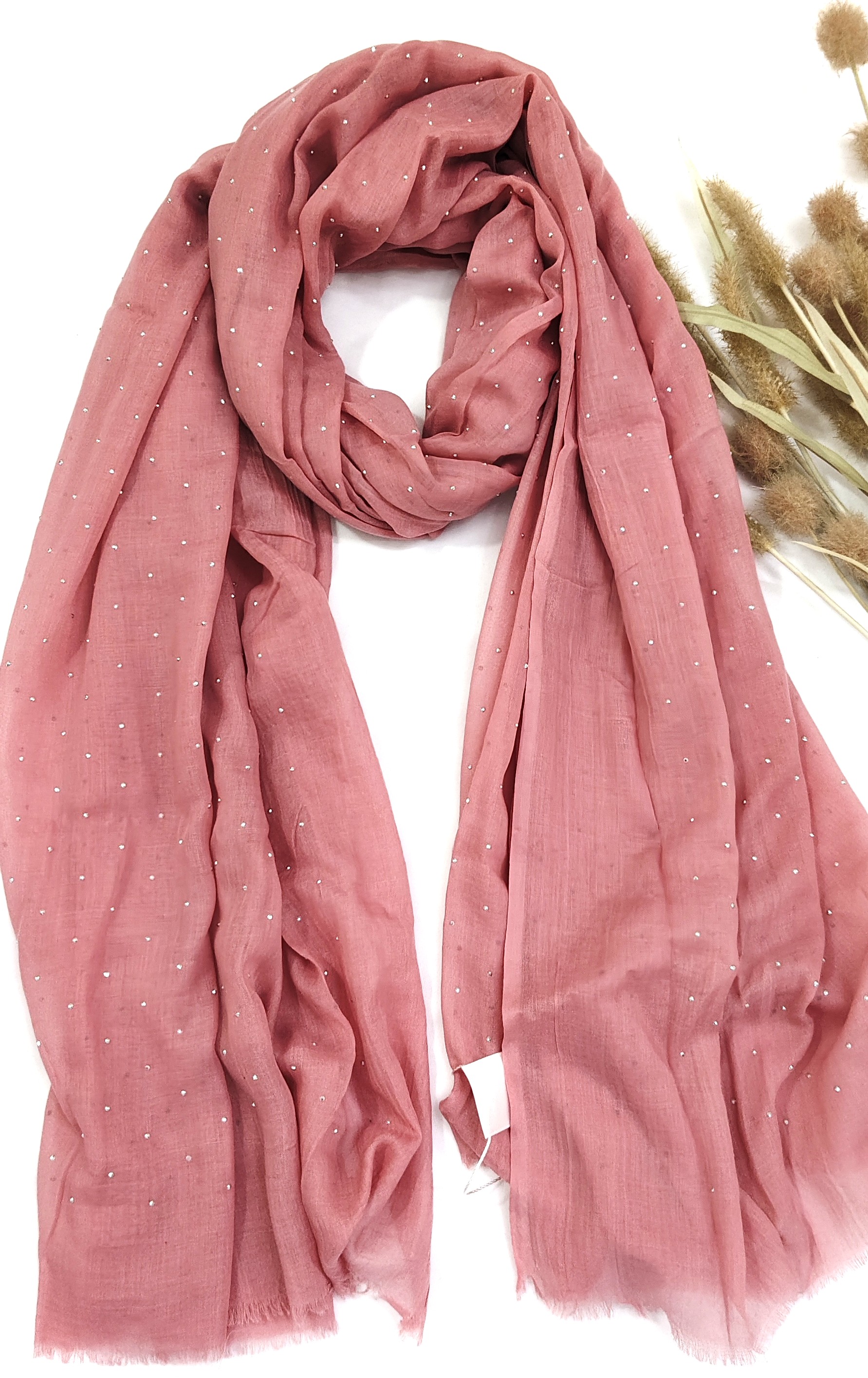 Premium Malaysian Soft Cotton With Crystal Stone Hijab