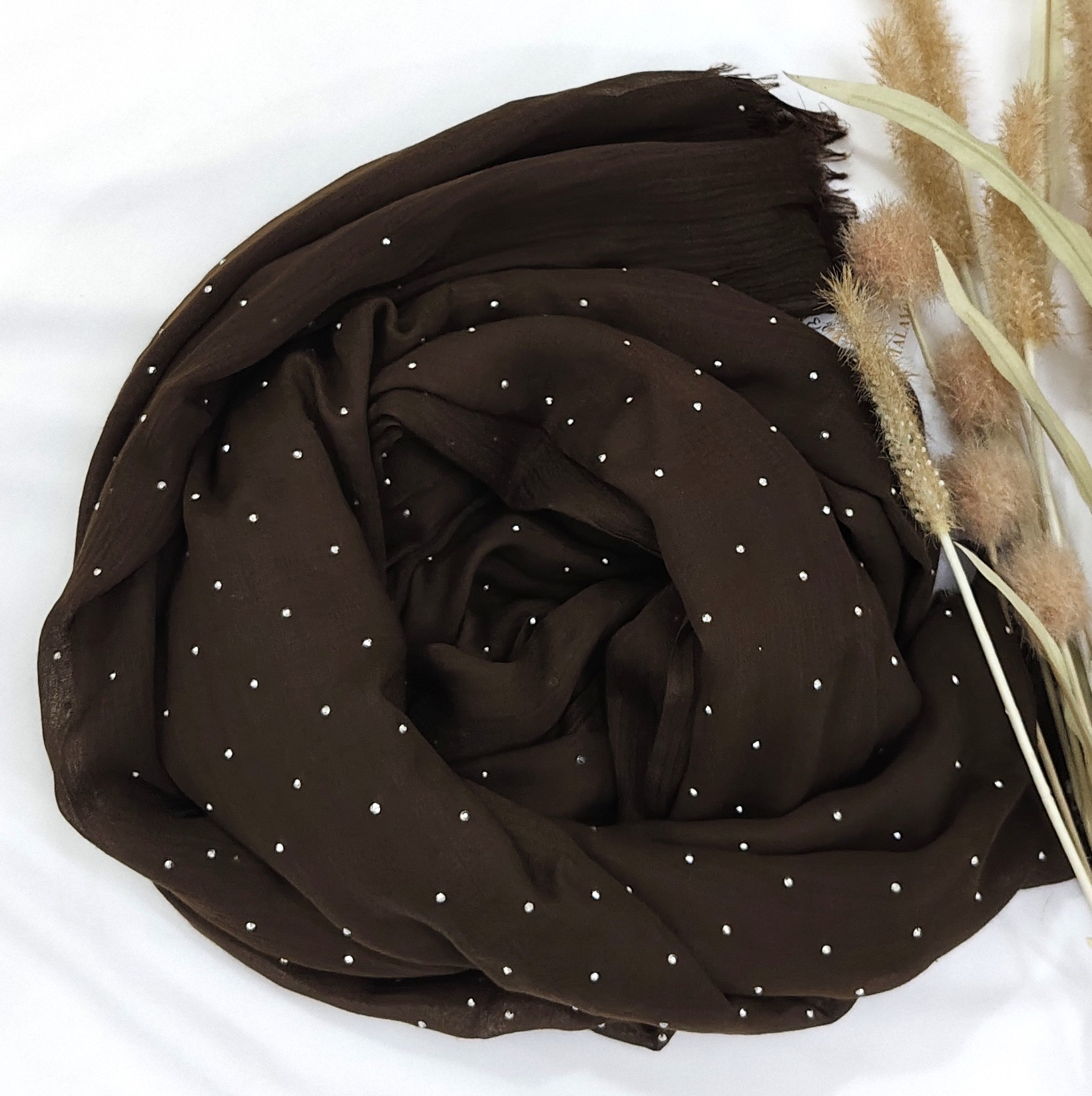 Premium Malaysian Soft Cotton With Crystal Stone Hijab