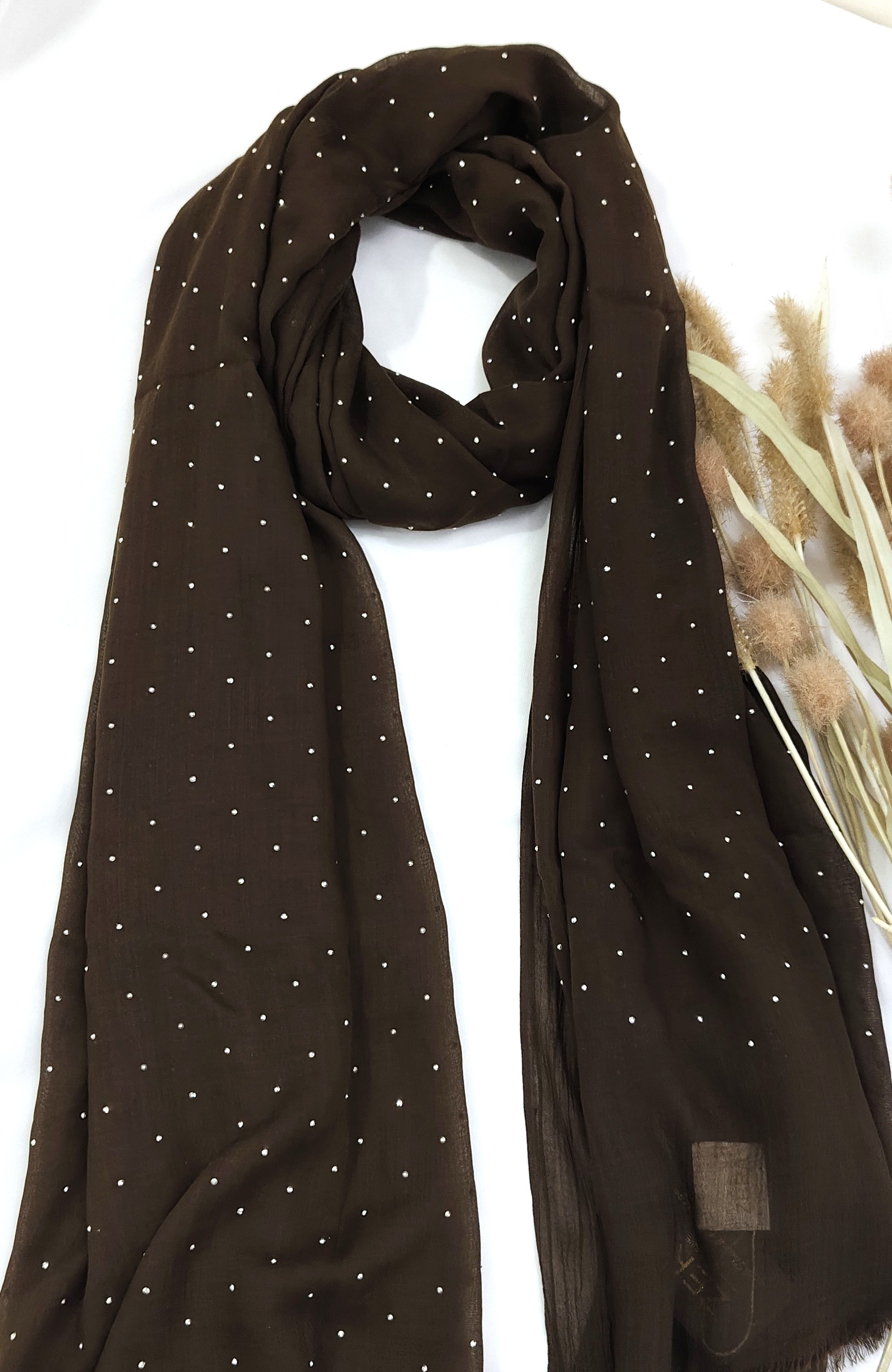 Premium Malaysian Soft Cotton With Crystal Stone Hijab