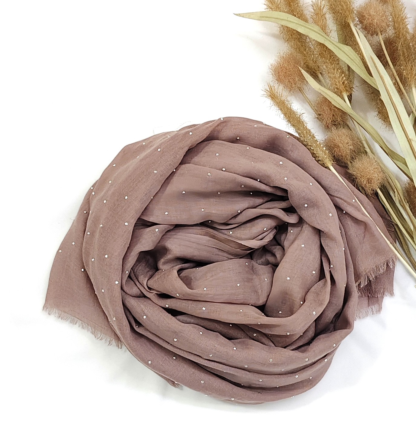 Premium Malaysian Soft Cotton With Crystal Stone Hijab