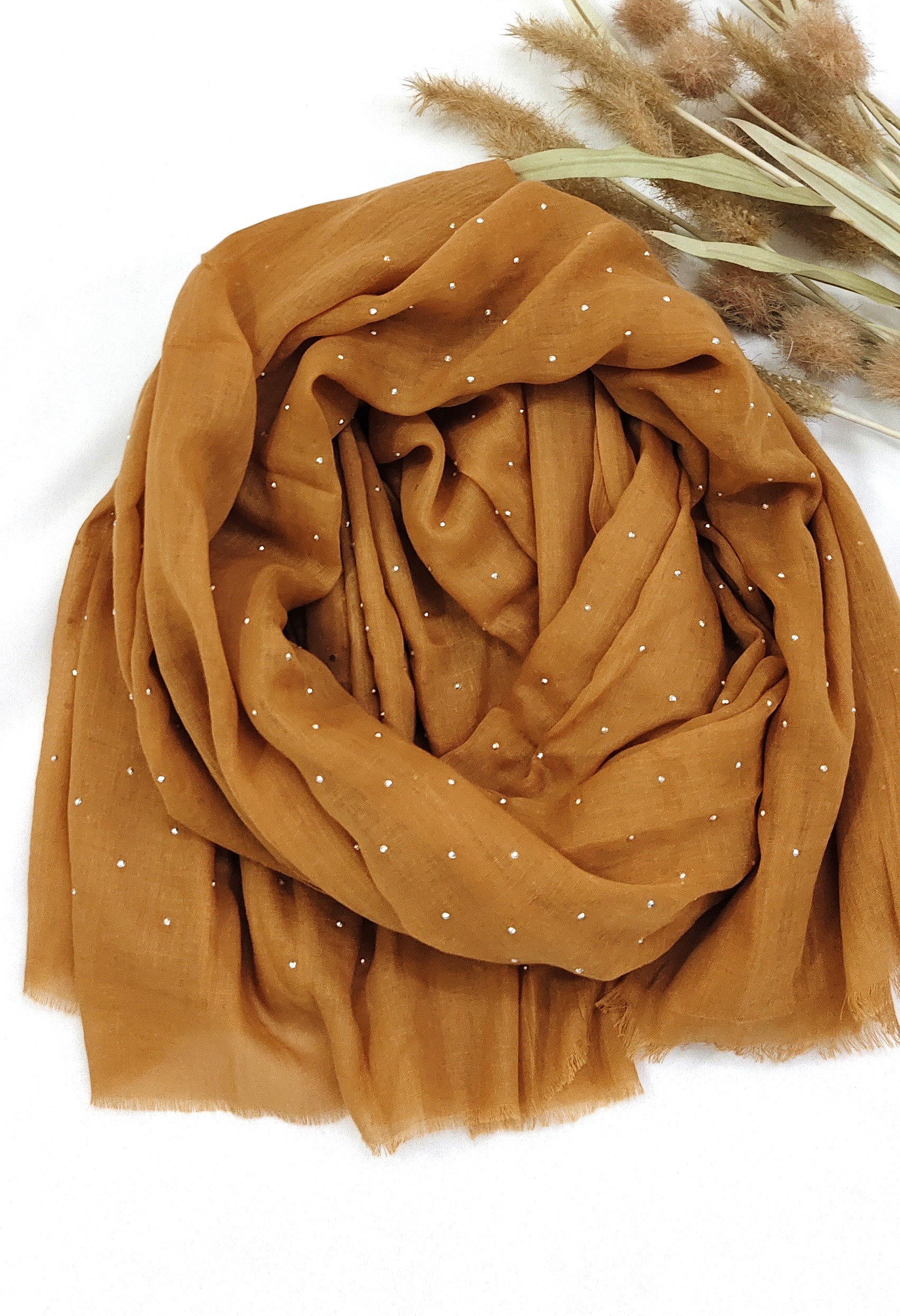 Premium Malaysian Soft Cotton With Crystal Stone Hijab