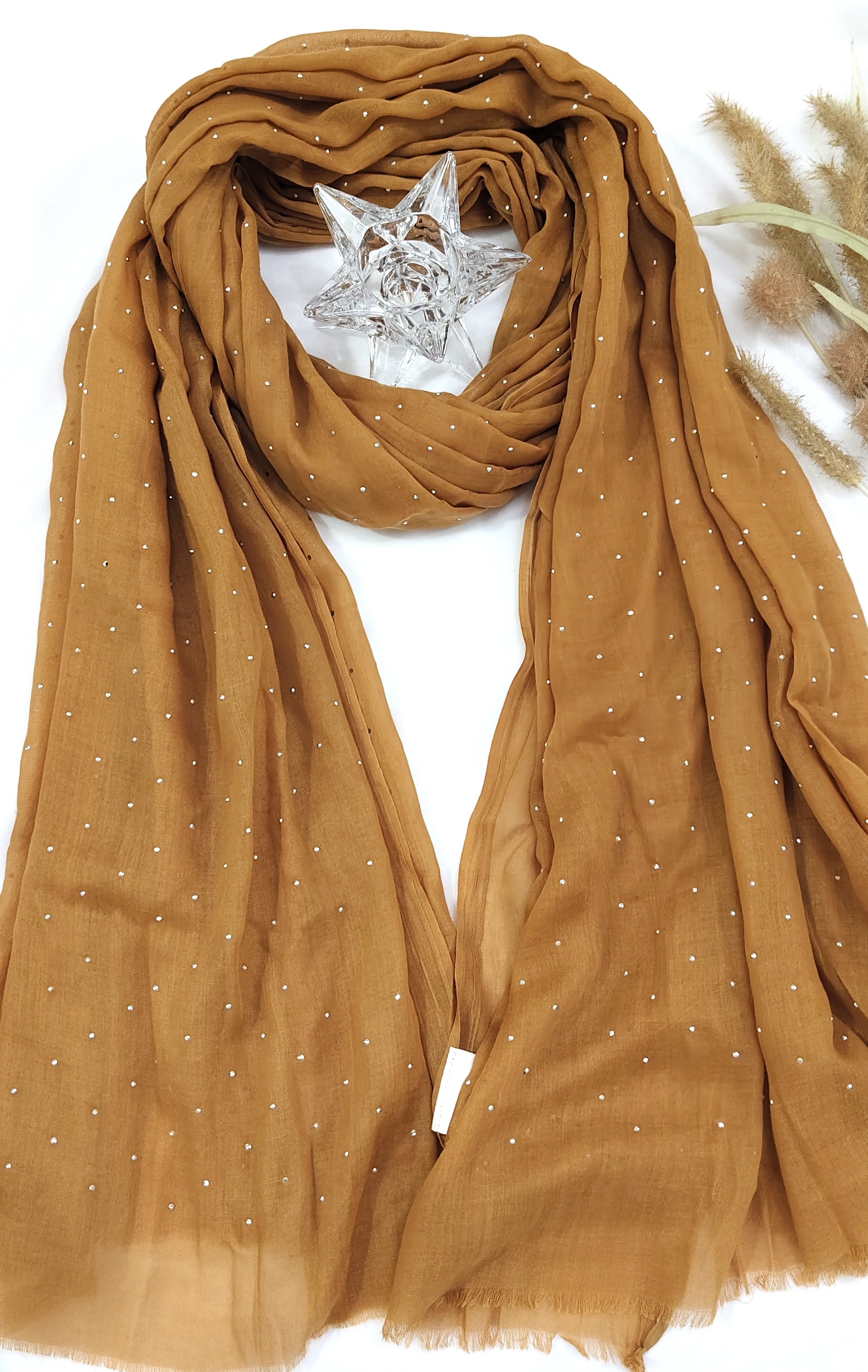 Premium Malaysian Soft Cotton With Crystal Stone Hijab