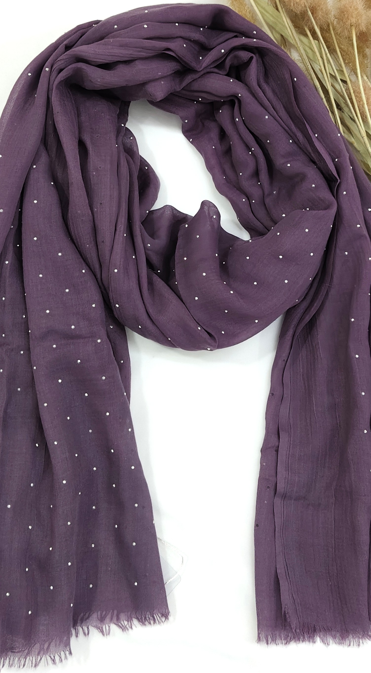 Premium Malaysian Soft Cotton With Crystal Stone Hijab