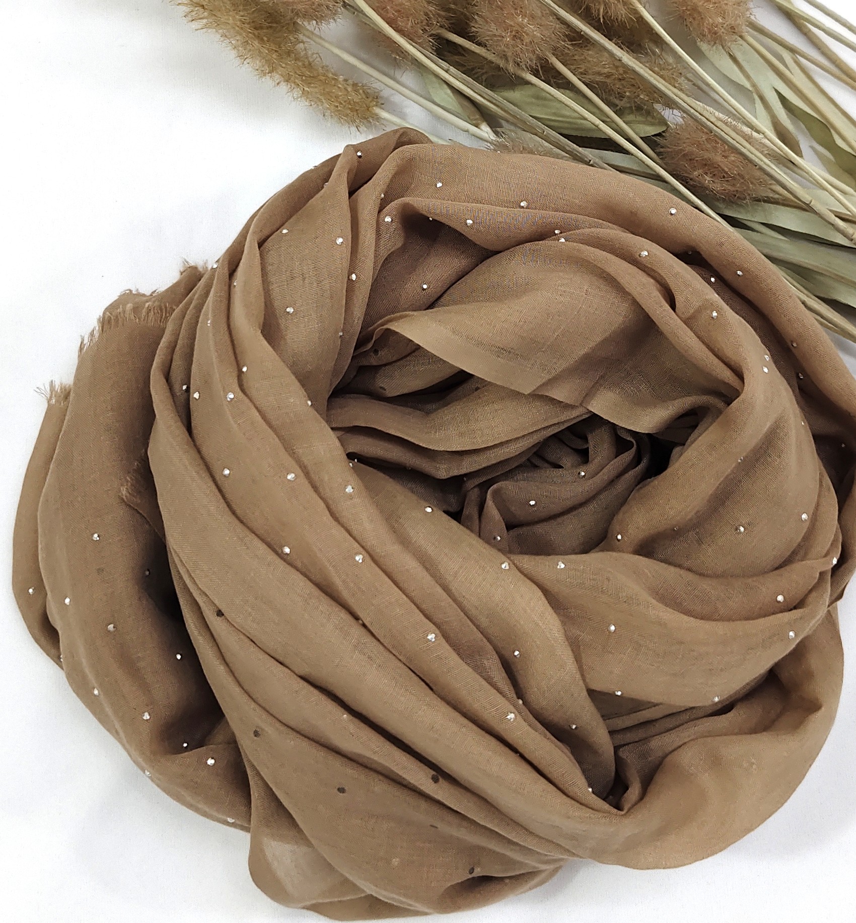 Premium Malaysian Soft Cotton With Crystal Stone Hijab