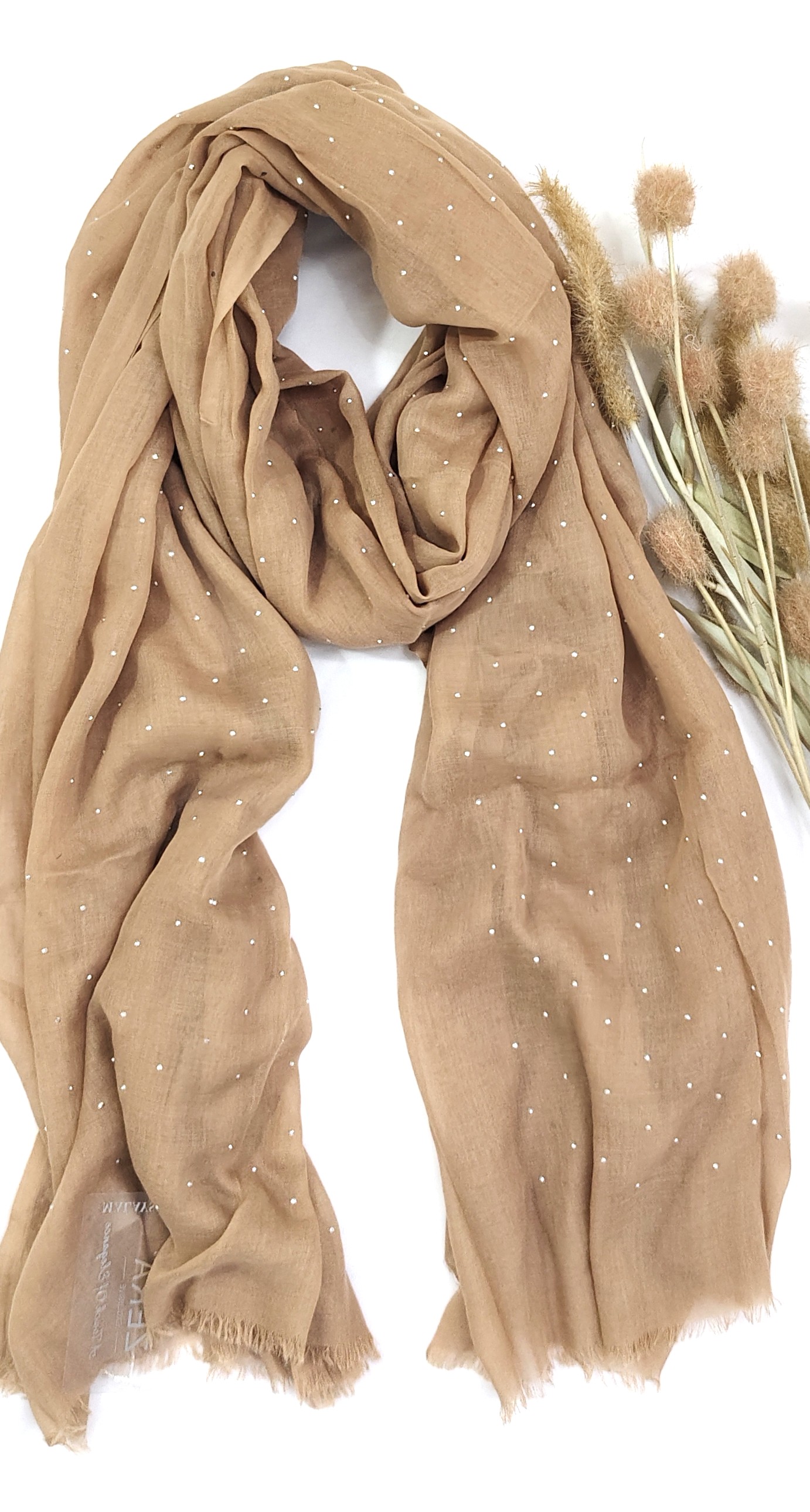 Premium Malaysian Soft Cotton With Crystal Stone Hijab