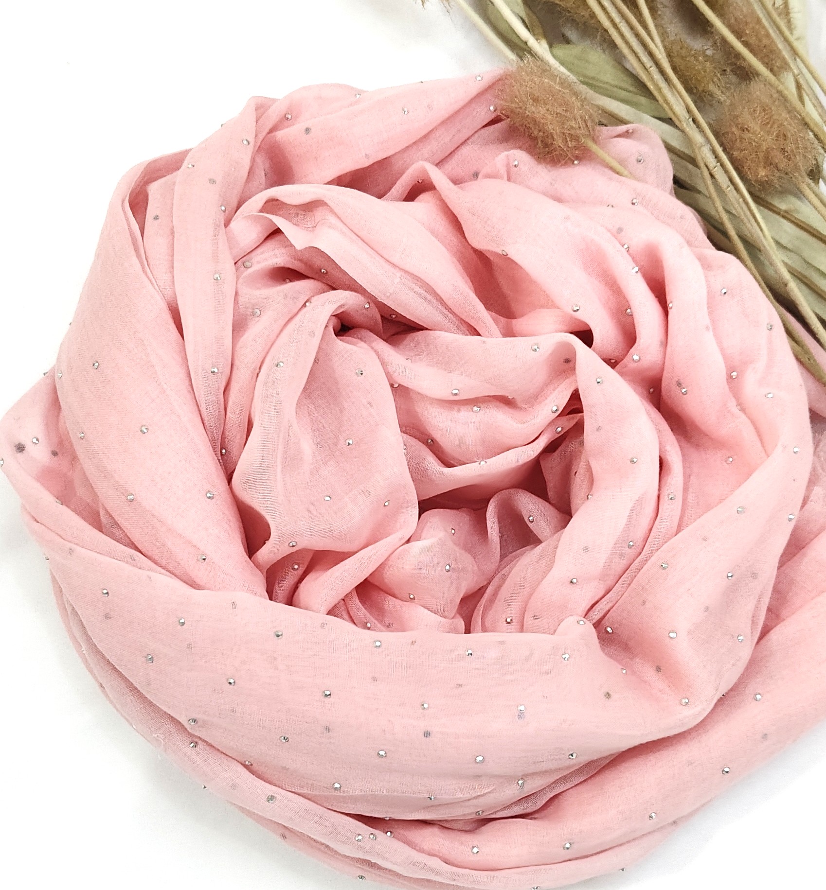 Premium Malaysian Soft Cotton With Crystal Stone Hijab