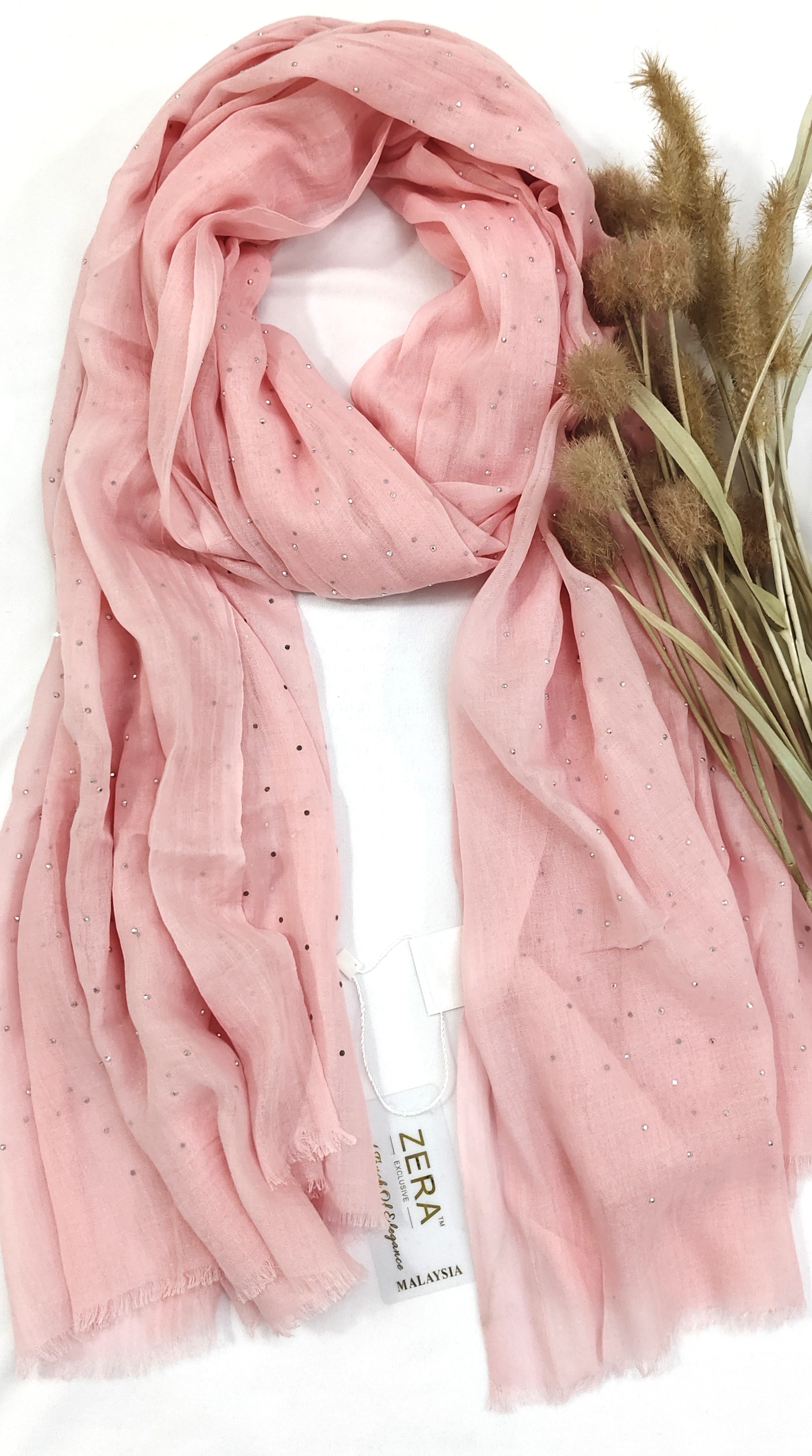 Premium Malaysian Soft Cotton With Crystal Stone Hijab