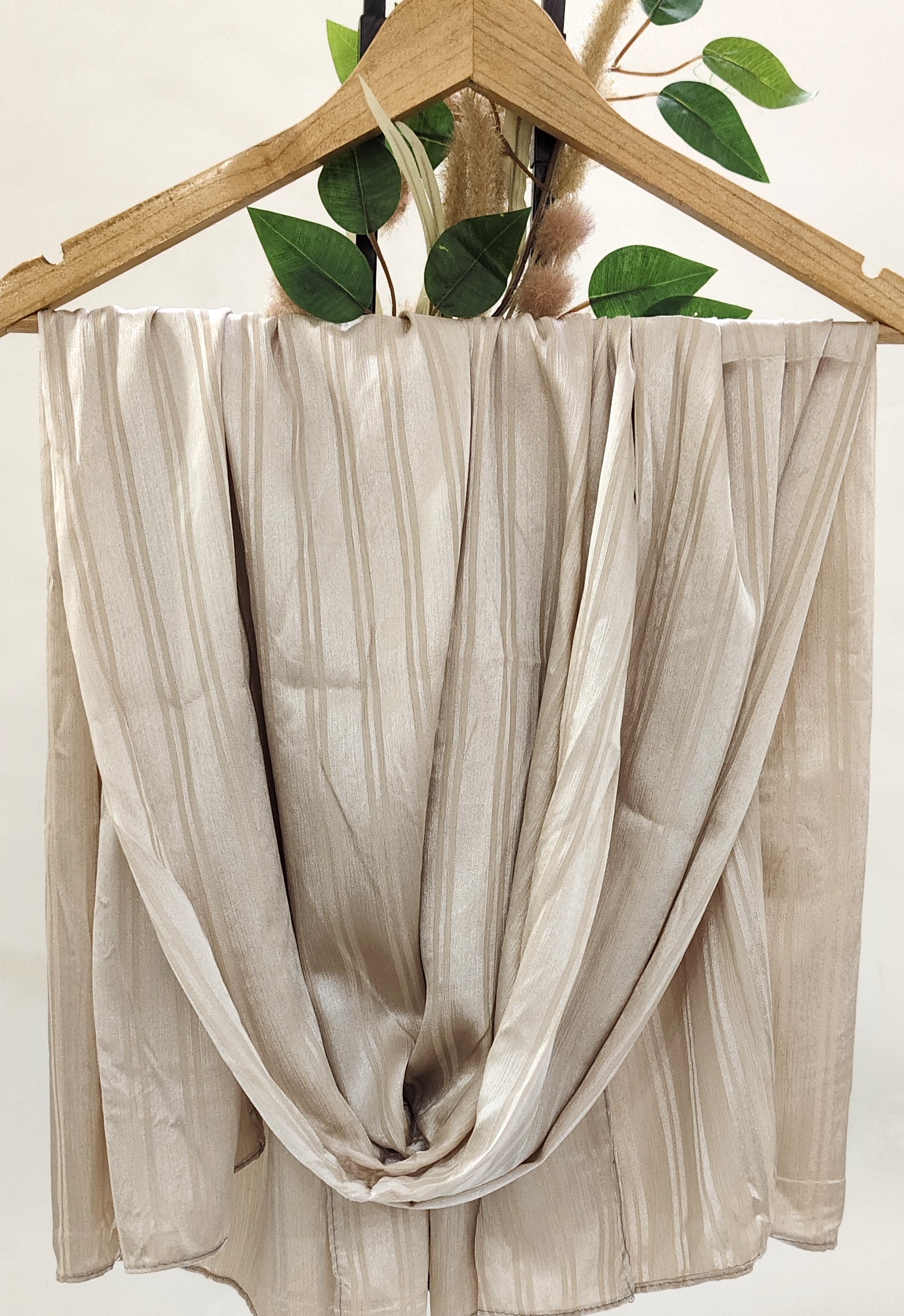 Premium Turkish Self Stripped Muna Satin Hijab