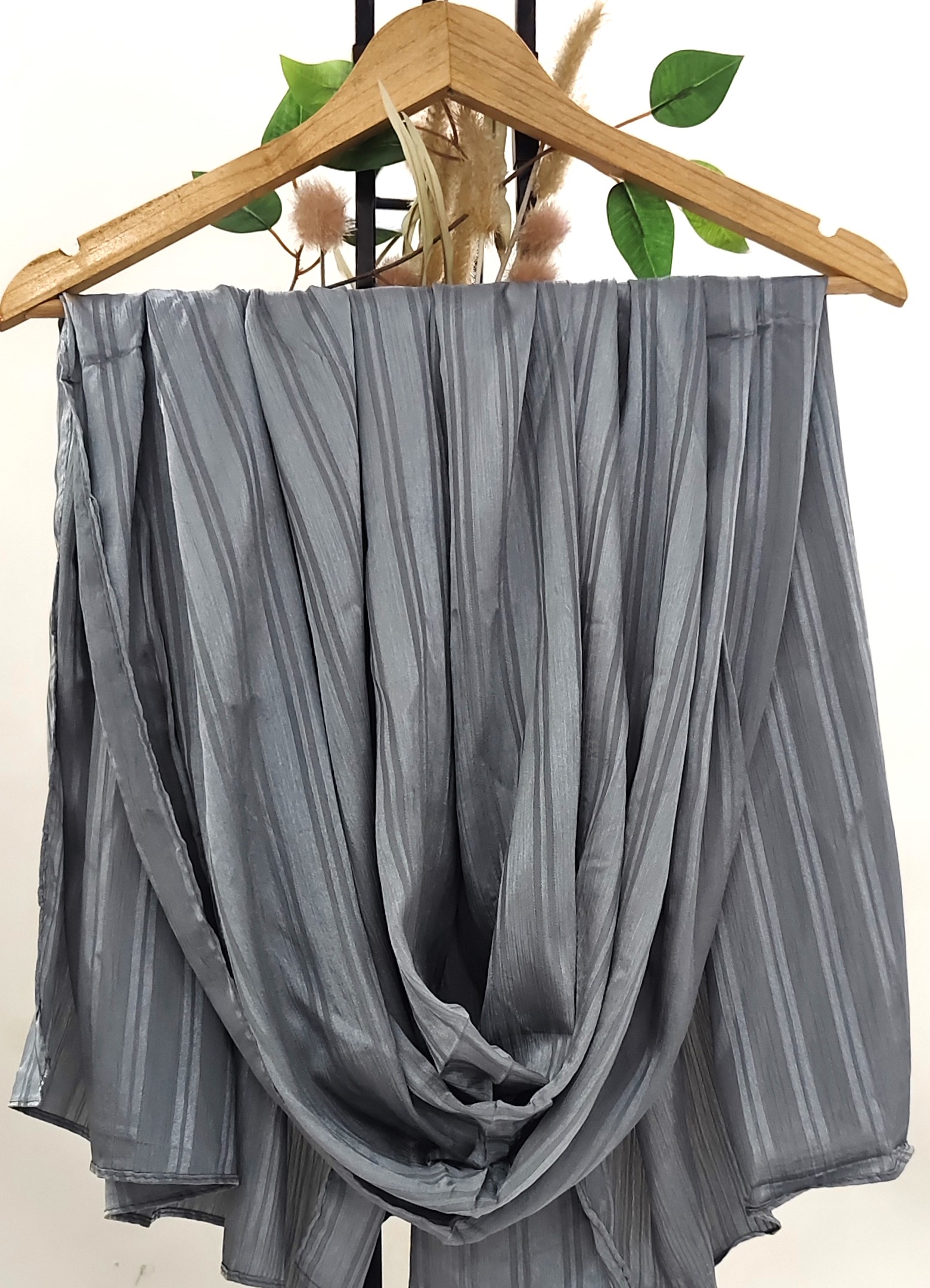 Premium Turkish Self Stripped Muna Satin Hijab