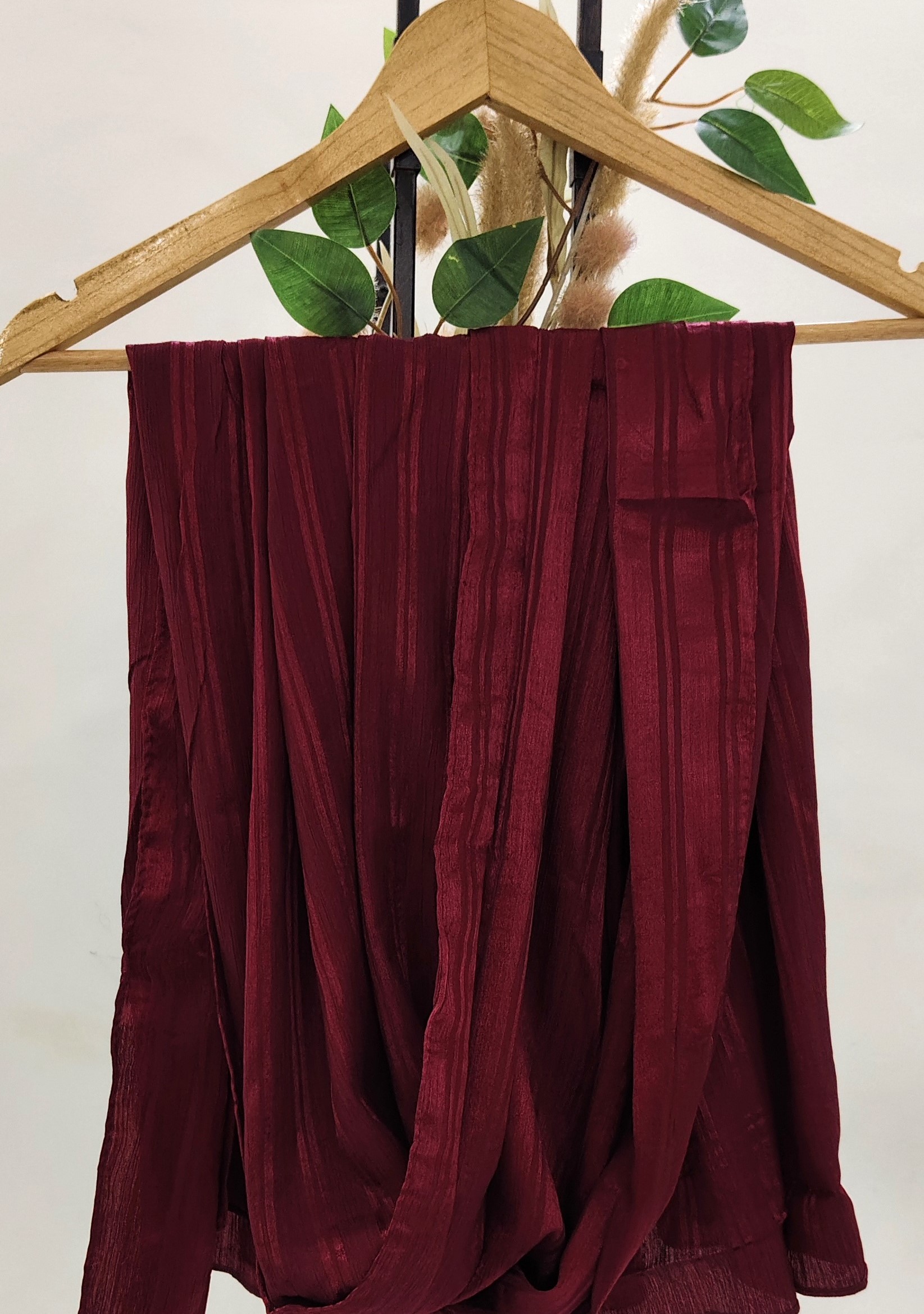 Premium Turkish Self Stripped Muna Satin Hijab