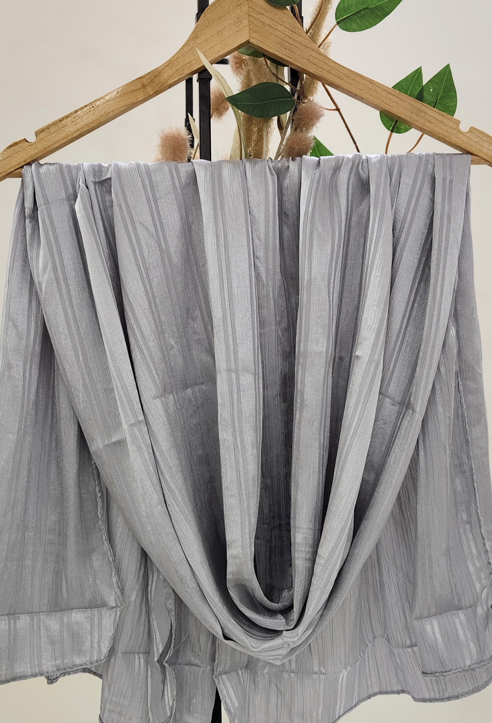 Premium Turkish Self Stripped Muna Satin Hijab