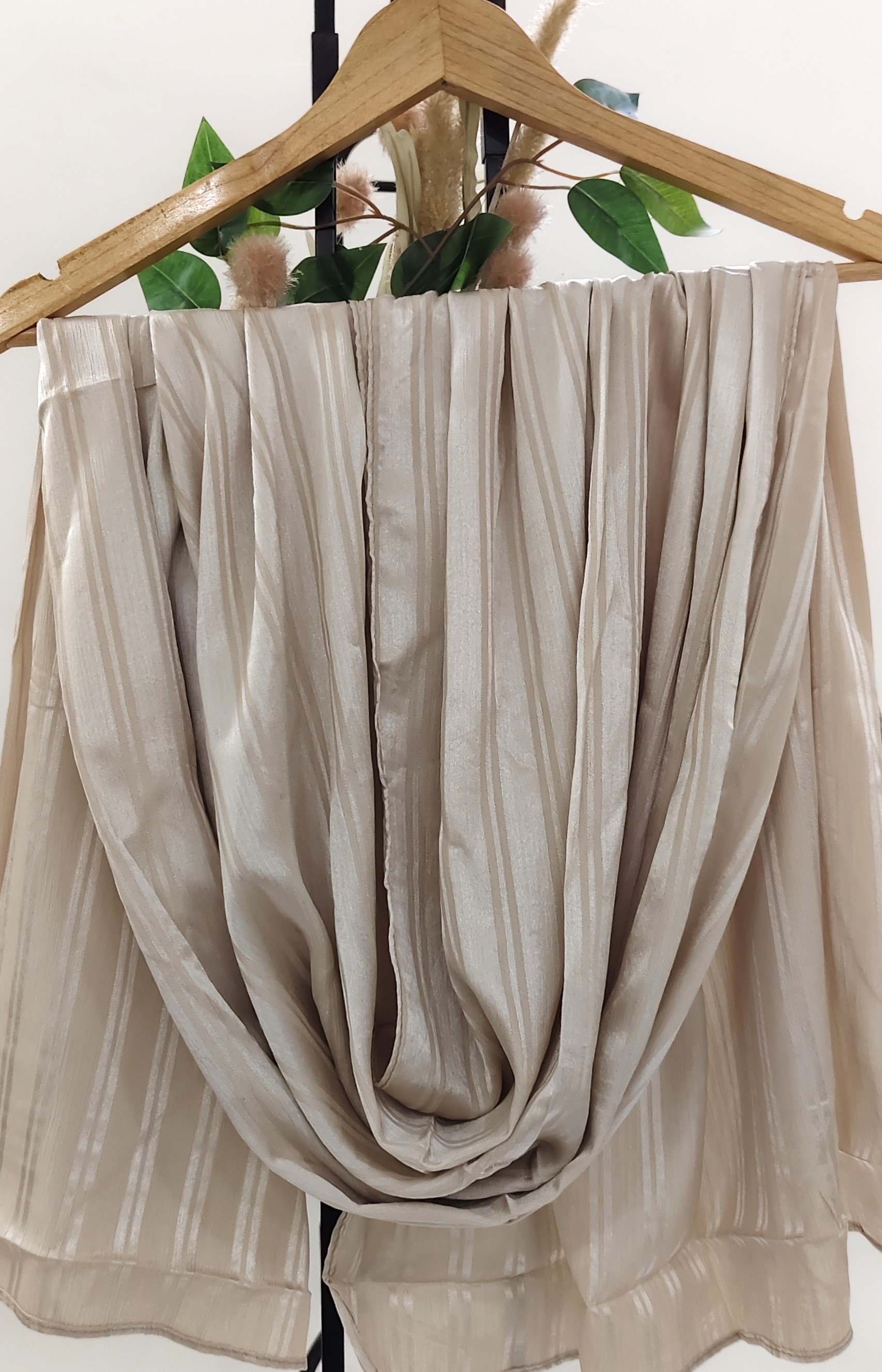 Premium Turkish Self Stripped Muna Satin Hijab