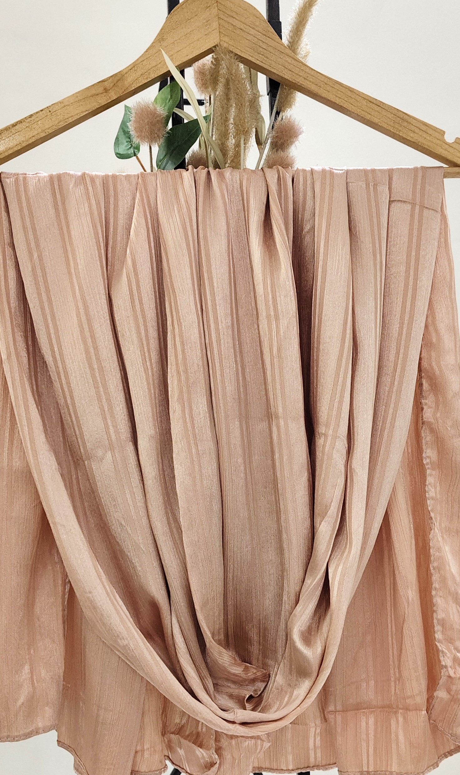 Premium Turkish Self Stripped Muna Satin Hijab