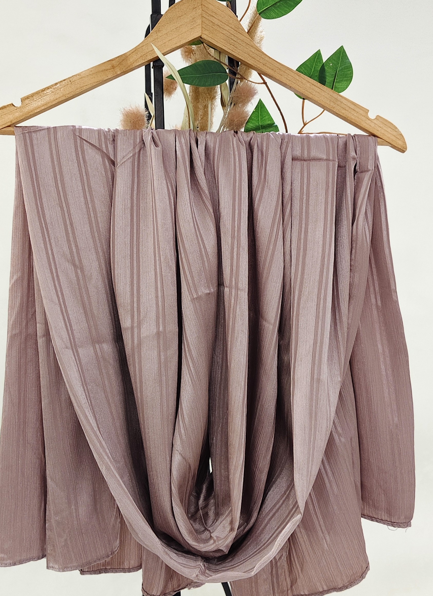 Premium Turkish Self Stripped Muna Satin Hijab