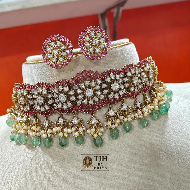 Premium quality kundan stones choker collection - MC001