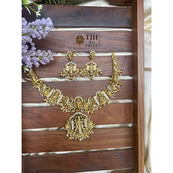 Premium quality Multicolor nakshi necklace with Lakshmi and elephant motifs- TN005