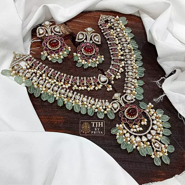 Premium quality modern design Kundan stone haram - MH002