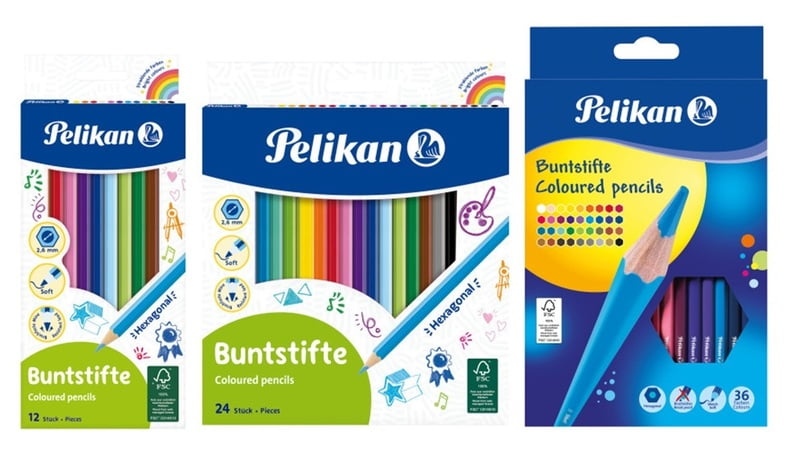 Pelikan Coloured pencils, 3 mm lead, hexagonal, laquered wood - Cardboard box Pelikan Coloured pencils, 3 mm lead, hexagonal, laquered wood - Cardboard box