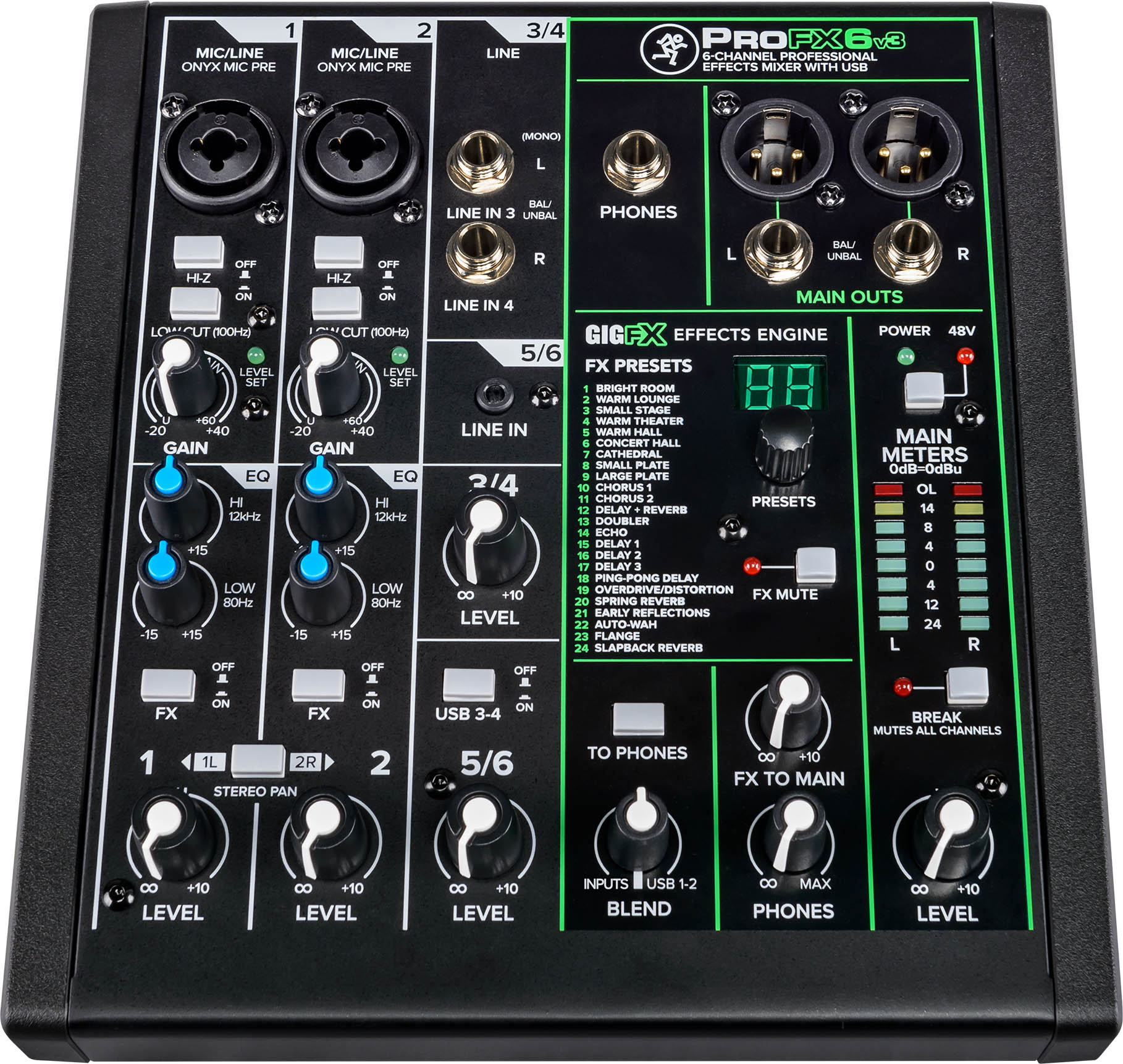 ProFX6v3 6-Channel Professional USB Mixer