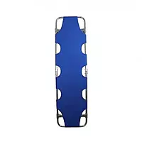 Aluminium Stretcher | Blue Colour | Wheels in the front | Handle in the end | Foldable