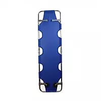 Aluminium Stretcher | Blue Colour | Wheels in the front | Handle in the end | Foldable
