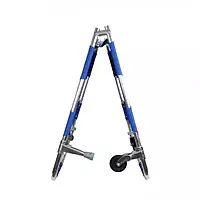 Aluminium Stretcher | Blue Colour | Wheels in the front | Handle in the end | Foldable