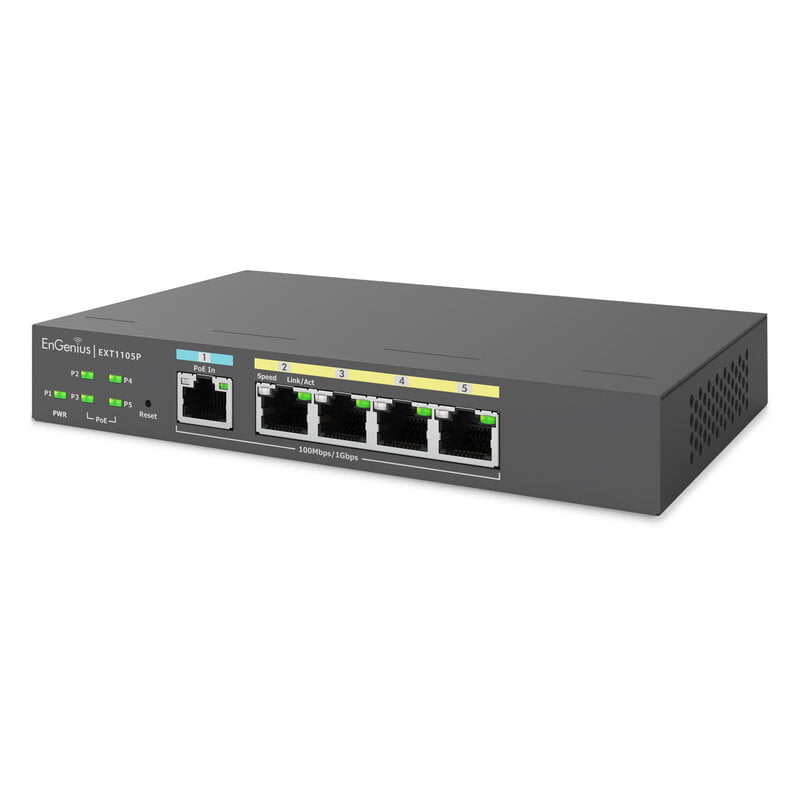 EXT1105P Cloud Managed 5-Port Gigabit PoE+ Switch Extender