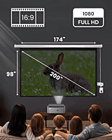Projector Screen Motorized 16:9 – Full HD Matte White, Retractable, High-Definition for Home Theaters, Offices & Classrooms Projector Screen Motorized 16:9 – Full HD Matte White, Retractable, High-Definition for Home Theaters, Offices & Classrooms