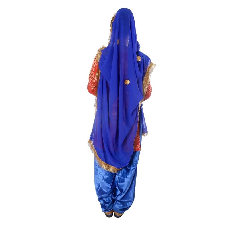 Girls Punjabi Folk Dance Fancy Dress Orange & Blue