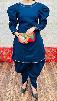 Pure Cotton Gota Patti Co-Ord Set Catalogue 2-NavyBlue Pure Cotton Gota Patti Co-Ord Set Catalogue 2-NavyBlue