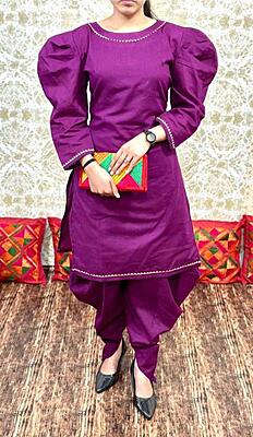 Pure Cotton Gota Patti Co-Ord Set Catalogue 2-Purple Pure Cotton Gota Patti Co-Ord Set Catalogue 2-Purple