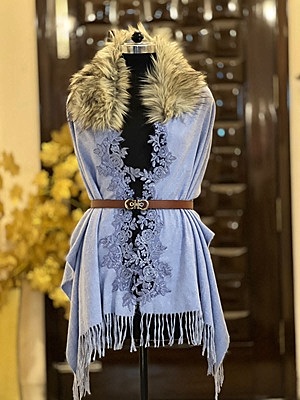 Pure Pashmina Stole - Blue