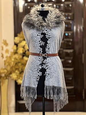 Pure Pashmina Stole - Grey