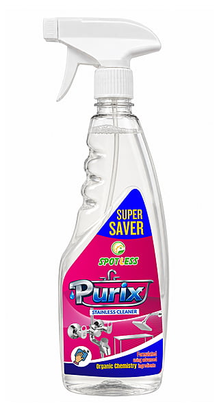 PURIX SS Cleaner | Stainless Steel Cleaner & Polish | Removes Stains, Grease & Water Marks | For Kitchen Utensils, Sinks & Stainless Steel Surfaces