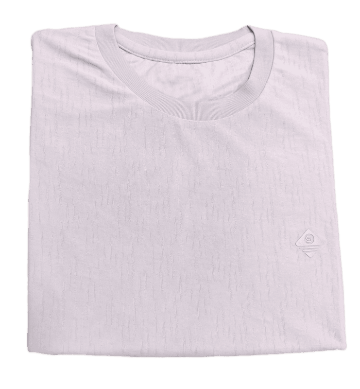 Purple Self Design Round Neck Tshirt