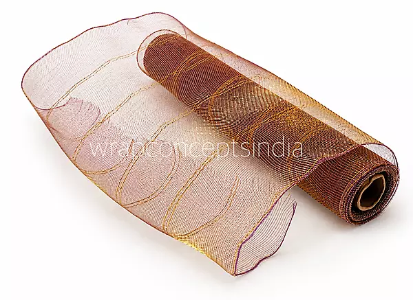 Net with Wide Gold Stripes - Purple