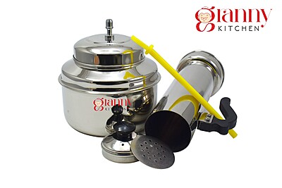 Granny Kitchen Stainless Steel Puttu Cooker | Traditional Kerala Puttu Cooker